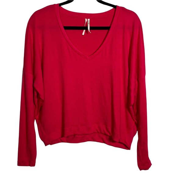 Anthropologie Dolman Sleeve V-Neck Pullover Pink Stretch Knit Top XS - Picture 1 of 12